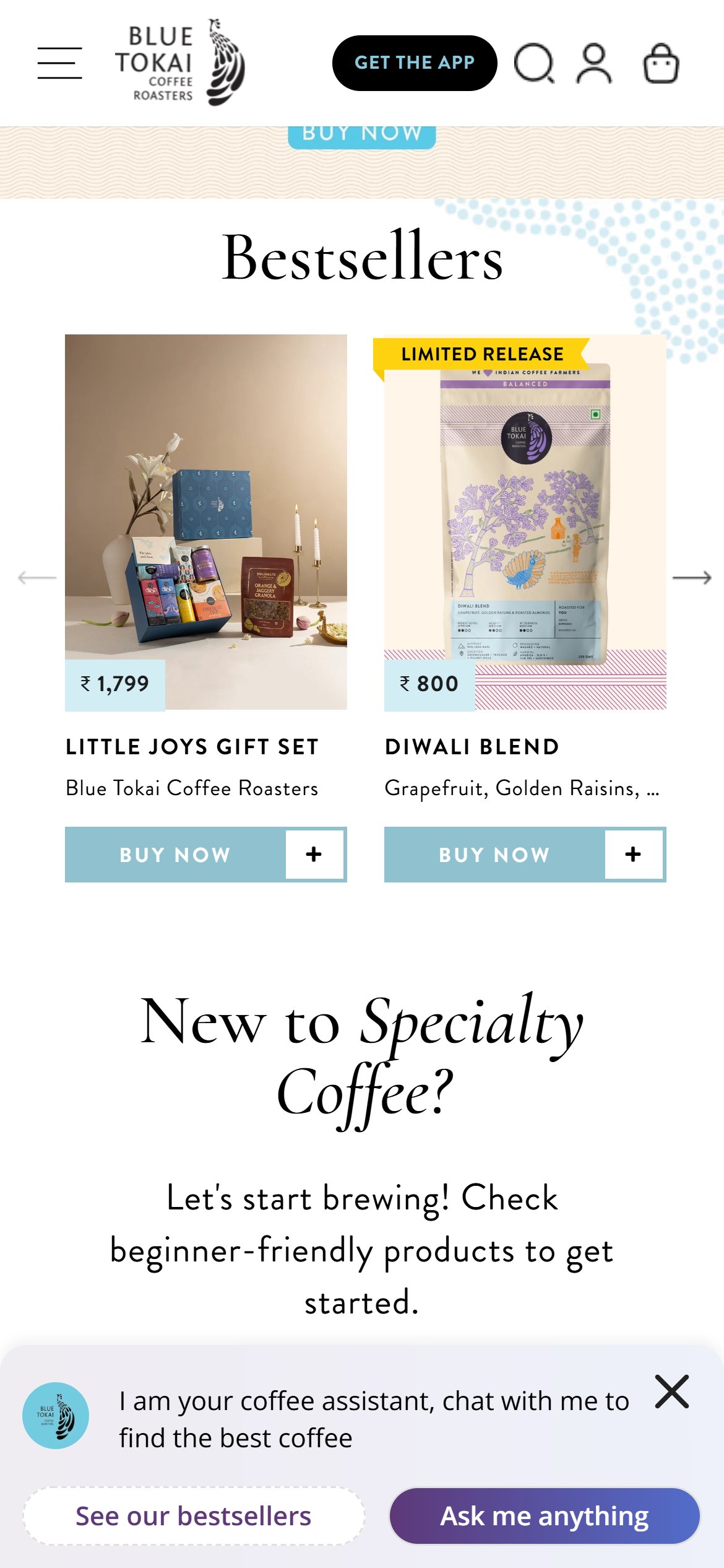 Blue Tokai Coffee - Mobile